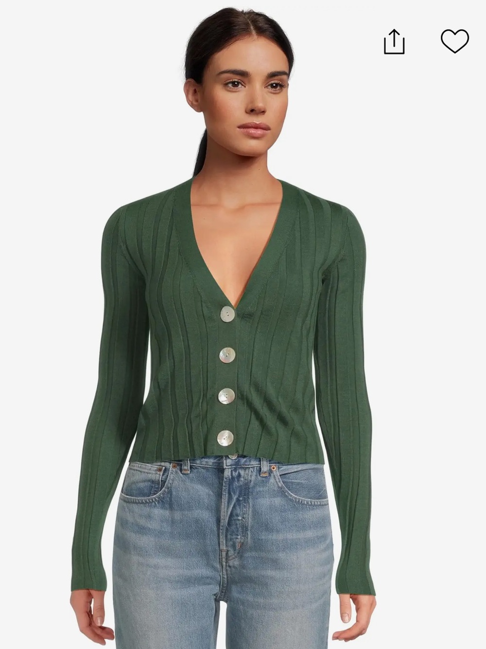 NWT Madewell Merino Silk Akila Wide Rib Cardigan | Size Medium